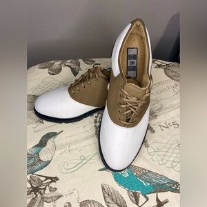 Nike Bella Last Golf Shoes. Dark fawn and white. Size 8.5
